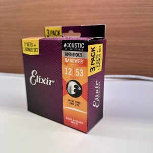 ELIXIR 16539 Dây đàn Guitar Acoustic 80/20 Bronze Nanoweb Light elixir 16539