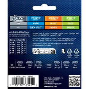 ELIXIR 3313216542 DÂY ĐÀN ĐIỆN PACK 3 NANOWEB 10-46 Version 1.0.0