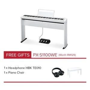 CASIO Privia Digital Piano PX S1100WE White (Full Package) 550x550