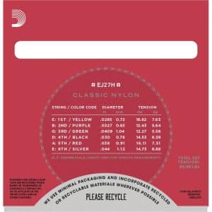 D'ADDARIO DÂY ĐÀN GUITAR NYLON NORMAL TENSION EJ27H bo day dan guitar classic daddario ej27h 2