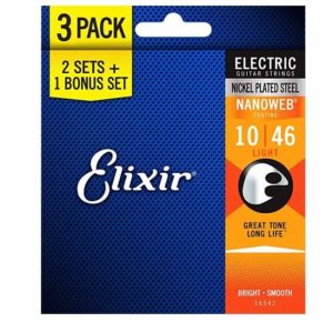 ELIXIR 3313216542 DÂY ĐÀN ĐIỆN PACK 3 NANOWEB 10-46 pack 3 bo day dan guitar electric elixir 16542 550x550 1