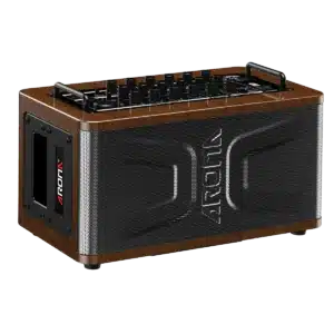 Amply Đàn Coustic Guitar Aroma AG-60A Kết Nối Bluetooth – Pin Sạc Lithium ( công suất 60w) amply dan coustic guitar aroma ag 60a