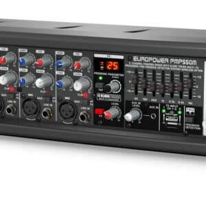 pmp550m powered mixer behringer 500w klark teknik multi fx fbq 1
